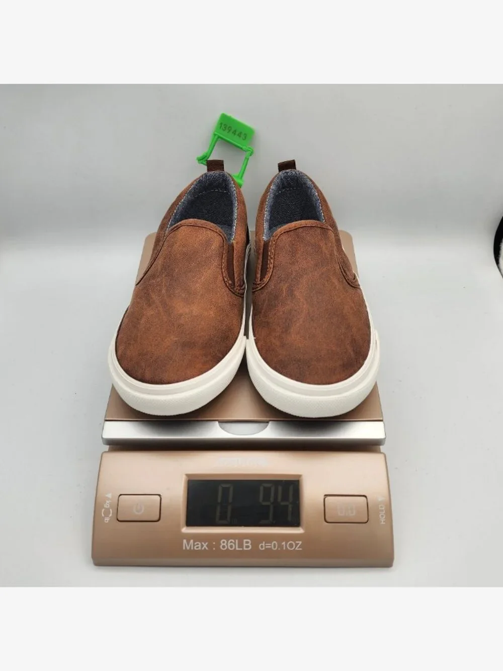 Brown Leather Slip-On Sneakers | Kid's 9